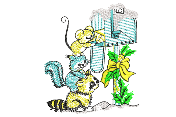 Animal Message Tower Embroidery Design
