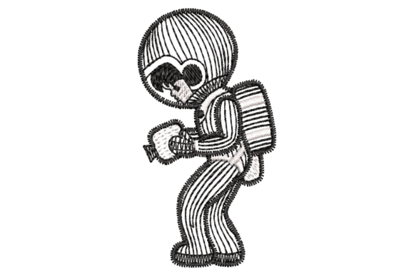 Astronaut Machine Embroidery Design