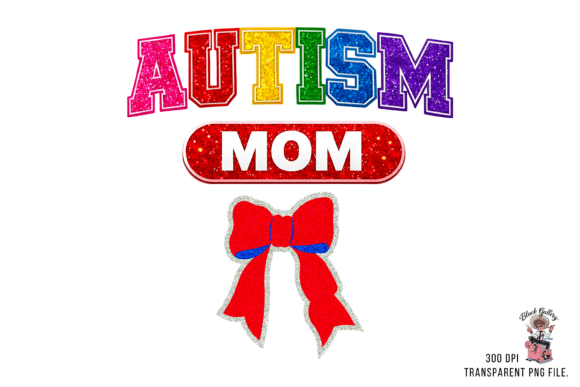 Autism Mom Embroidery PNG