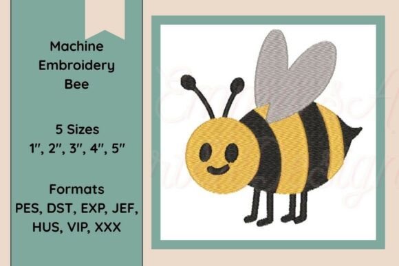 Bee Machine Embroidery Design