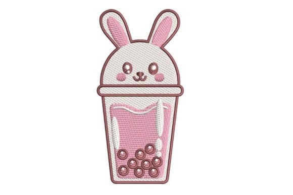 Bunny Boba Tea Embroidery