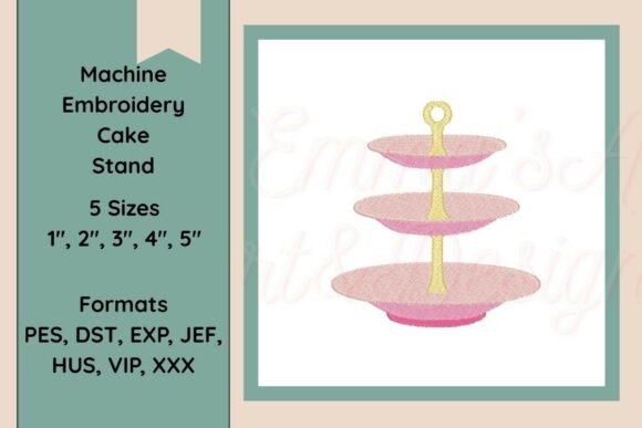 Cake Stand Machine Embroidery Design