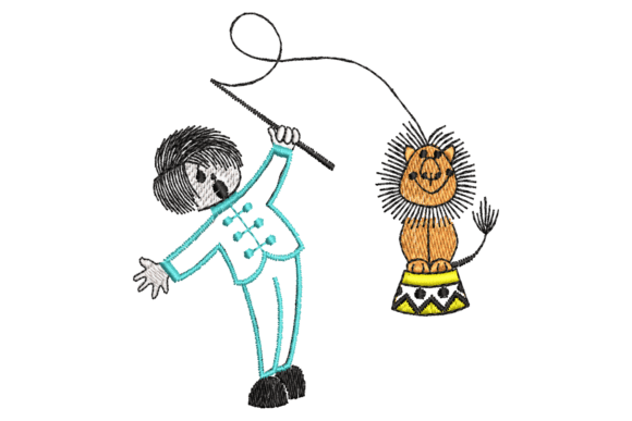 Circus Trainer Silhouette Embroidery