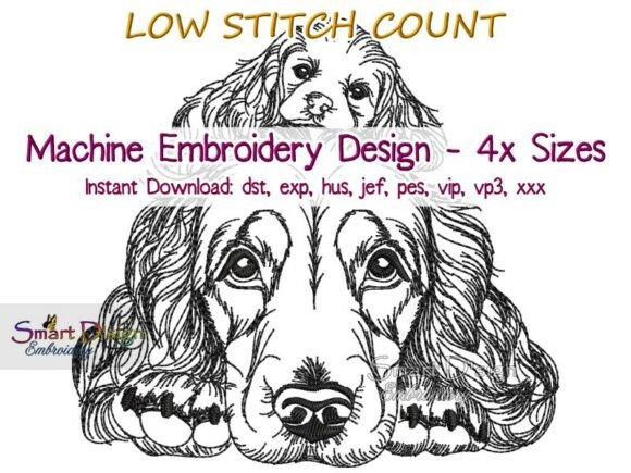 COCKER SPANIEL Sketch Embroidery Design