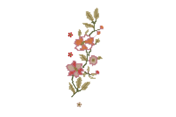 Cross Stitch Flower Embroidery Design