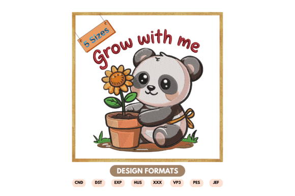 Cute Panda Machine Embroidery Design