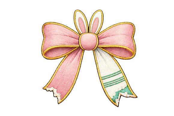 Easter Bunny Bow Embroidery Design