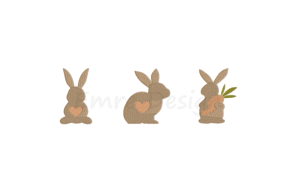 Easter Bunny with Carrot Embroidery