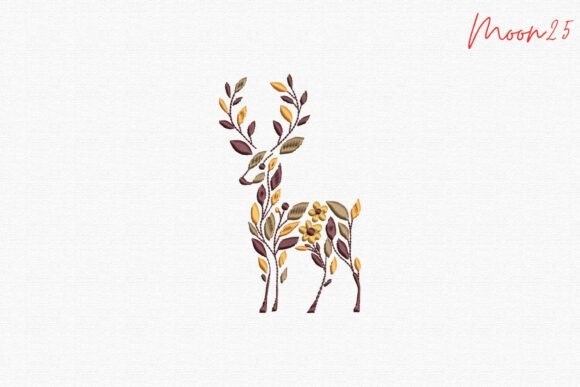 Floral Giraffe Embroidery Pattern