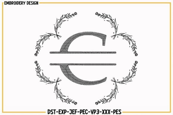 Floral Monogram Embroidery Font C