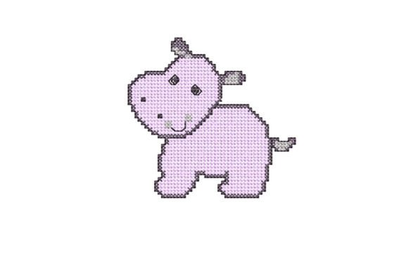 Hippo Machine Embroidery Design