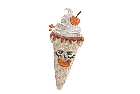 Kawaii Ice Cream Cone Embroidery