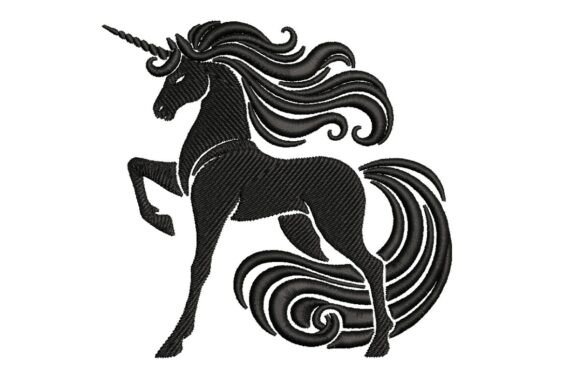 Long Hair Unicorn Embroidery