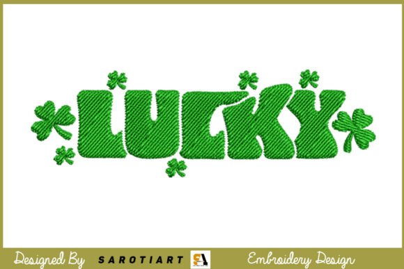Lucky Embroidery Day Design T-shirt
