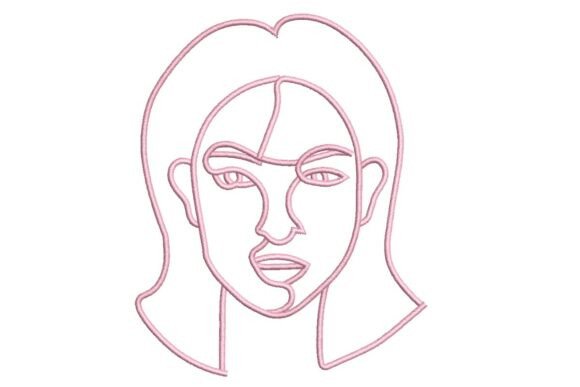 Minimalist Woman Portrait Embroidery