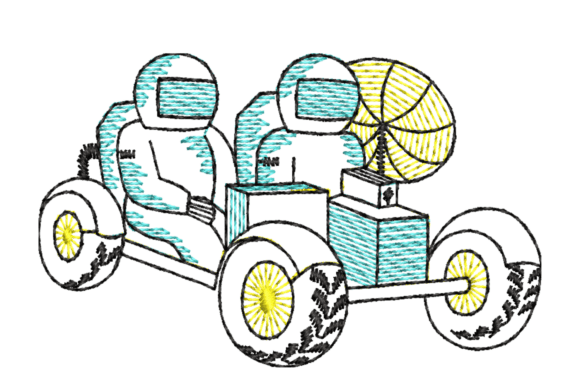 Moon Rover Machine Embroidery Design