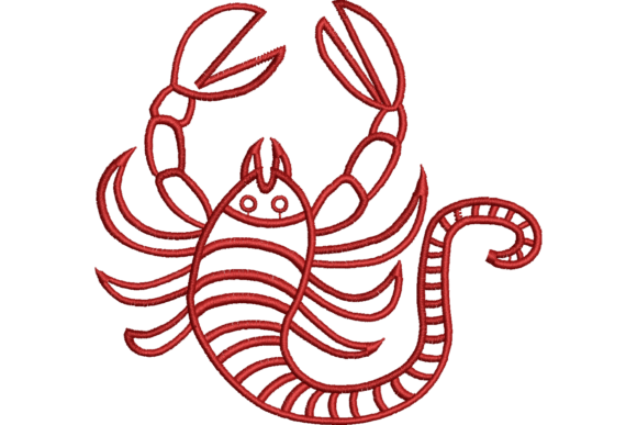 Scorpio Zodiac Embroidery Design