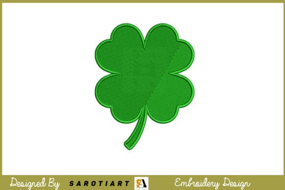 St. Patrick's Day Embroidery Leaf Design