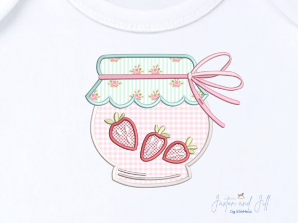 Strawberry Jam Jar Embroidery Design