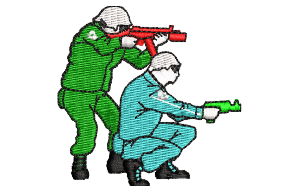Tactical Soldiers Embroidery Design